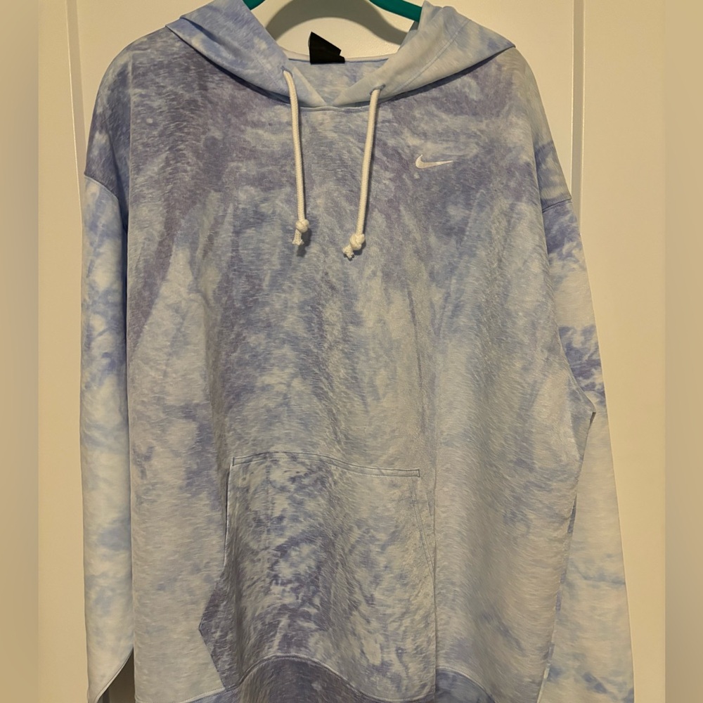 Nike Hoodie Womens Plus Blue Tie Dye Icon Clash Training Pullover Sz 1X …